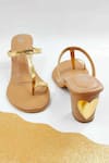 Buy_The Madras Trunk_Brown Heart Beats Trio Patchwork Heels _at_Aza_Fashions