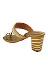 The Madras Trunk_Gold Ruhi Trio Braided Woven Kolhapuri Heels _at_Aza_Fashions