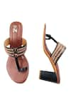 Buy_The Madras Trunk_Brown Ruhi Trio Braided Strap Woven Kolhapuri Heels 