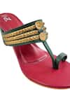 Buy_The Madras Trunk_Maroon Colorblock Kolhapuri Heels _Online_at_Aza_Fashions