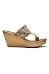 Kurrbat_Gold Embroidery Star Dust Wedges _Online_at_Aza_Fashions