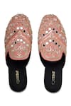 Shop_Kurrbat_Pink Embroidery Beebah Mules _at_Aza_Fashions