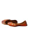 Buy_Kurrbat_Orange Embroidery Rangreza Juttis _at_Aza_Fashions