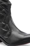 IVRAH_Black Jordan Checkered Quilted Boots _Online_at_Aza_Fashions