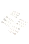 Hair Drama Co_Off White Pearl Embellished Hair Pins - Set 12 _Online_at_Aza_Fashions