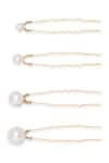 Shop_Hair Drama Co_Off White Pearl Embellished Hair Pins - Set 12 _Online_at_Aza_Fashions