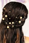 Buy_Hair Drama Co_Off White Pearl Embellished Hair Pins - Set 12 