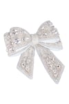 Buy_Hair Drama Co_Silver Crystal Embellished Hair Bow _Online_at_Aza_Fashions