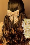 Hair Drama Co_Gold Crystal Studded Hair Bow _Online_at_Aza_Fashions