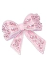 Buy_Hair Drama Co_Pink Crystal Embellished Hair Bow Barrette Clip _Online_at_Aza_Fashions