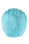 Hair Drama Co_Blue Floral Schiffli Pattern Turban _Online_at_Aza_Fashions