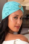 Shop_Hair Drama Co_Blue Floral Schiffli Pattern Turban 