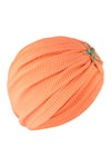 Hair Drama Co_Orange Floral Schiffli Starfish Brooch Embellished Turban _Online