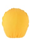 Hair Drama Co_Yellow Ribbed Brooch Embellished Turban _at_Aza_Fashions