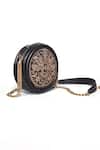 Shop_Anita Dongre_Black Embroidery Symphony Of Blooms Crossbody Bag_at_Aza_Fashions