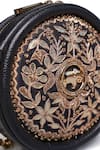 Anita Dongre_Black Embroidery Symphony Of Blooms Crossbody Bag_at_Aza_Fashions