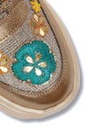 Shop_Sole Mates by Palak_Gold Floral Applique Embroidered Sneakers _Online_at_Aza_Fashions