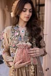 Buy_Amyra_Pink Embroidery, Tassels Mirai Floral Potli