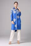 Namrata Joshipura_Blue Embroidery Floral Collar Zebrina Tunic _Online_at_Aza_Fashions