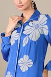 Buy_Namrata Joshipura_Blue Embroidery Floral Collar Zebrina Tunic _Online_at_Aza_Fashions