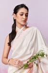 Moh India_Ivory Pure Chanderi Silk Printed Strawberry Field Meadow Saree With Blouse _at_Aza_Fashions