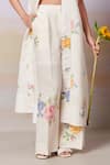 Buy_Moh India_Ivory Moh Sense Linen Overlay Open Cross Stitch Rose Sleeveless Pant Set _Online_at_Aza_Fashions