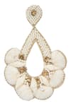 Shop_Samyukta Singhania_White Bead Aloha Embellished Drop Earrings _at_Aza_Fashions