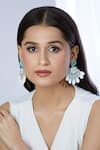 Buy_Samyukta Singhania_Blue Pearls Shell Patch Embellished Earrings 