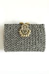 Buy_Kokommo_Black Zardosi Tresse Sequin And Embroidered Clutch _at_Aza_Fashions