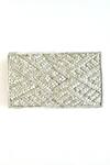 Buy_Kokommo_Silver Metallic Aari Thread Wakaya Braided And Pearl Sequin Work Clutch _at_Aza_Fashions