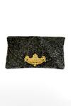 Buy_Kokommo_Black Cutdana Demilune Embroidered Clutch _at_Aza_Fashions
