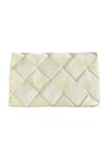 Buy_Kokommo_Silver Aari Thread Cistella Basketweave Pattern Clutch _at_Aza_Fashions