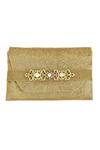Buy_Kokommo_Gold Cutdana Artem Flora Embroidered Clutch _at_Aza_Fashions