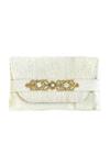 Buy_Kokommo_White Cutdana Artem Floral Embroidered Clutch _at_Aza_Fashions