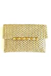 Buy_Kokommo_Gold Aari Thread Bambou Embroidered Clutch _at_Aza_Fashions