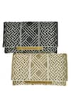 Shop_Kokommo_Gold Beads Chiara Celtic Embellished Clutch _at_Aza_Fashions