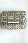 Buy_Kokommo_Silver Hand Embroidery The Coquille Clutch _at_Aza_Fashions