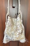 Buy_Kokommo_Silver Embroidery The Klimt Metallic Bag _at_Aza_Fashions