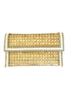 Buy_Kokommo_Gold Textured The Afrikanas Hand Woven Clutch _at_Aza_Fashions