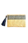 Buy_Kokommo_Blue Textured The Hand Woven Mariah Clutch _at_Aza_Fashions