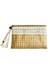 Buy_Kokommo_White Textured The Hand Woven Mariah Clutch _at_Aza_Fashions