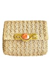 Buy_Kokommo_Beige Textured The Boracay Clutch _at_Aza_Fashions