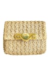 Buy_Kokommo_Beige Textured The Boracay Embellished Clutch _at_Aza_Fashions