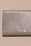 Shop_Ampm_Silver Embroidery Zehra Metallic Linear Pattern Clutch _Online_at_Aza_Fashions