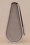 Ampm_Silver Embroidery Zehra Metallic Linear Pattern Clutch _at_Aza_Fashions