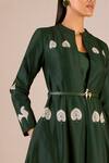 Shop_AMPM_Green Chanderi Print Horse Jacket Round Aresha And Pant Set _at_Aza_Fashions