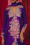 Buy_Mrunalini Rao_Purple Pure Silk Embroidery Resham Blunt Tvastra Paisley Floral Kurta Pant Set _Online_at_Aza_Fashions