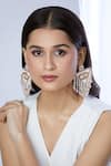 Samyukta Singhania_Pink Glass Beads Nain Sukh Embellished Tassel Earrings _at_Aza_Fashions