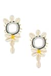 Buy_Samyukta Singhania_White Beads Love Affair Shell Embellished Earrings _at_Aza_Fashions