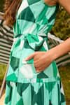 Buy_Zazu_Green Cotton Satin Print Prism Halter Neck Porto Maxi Dress _Online_at_Aza_Fashions